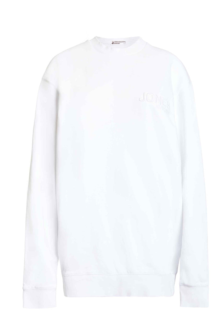 white Malibu sweatshirt