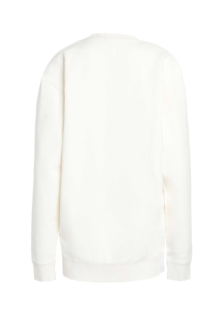 white Malibu sweatshirt