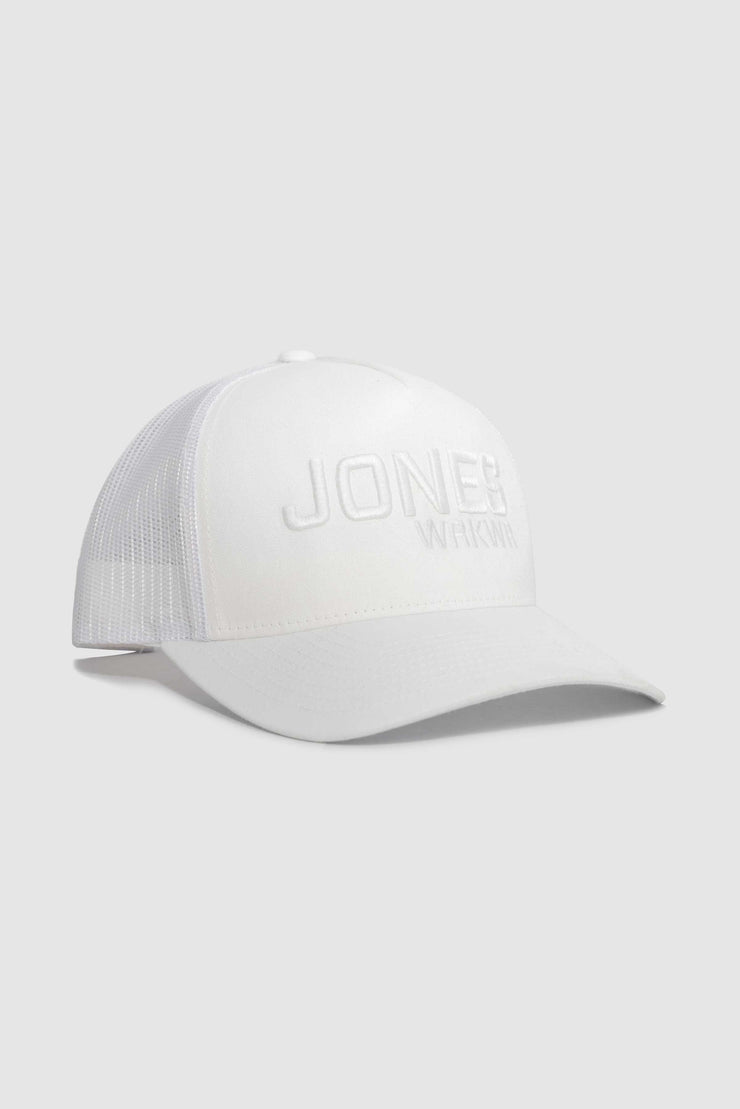 white trucker hat