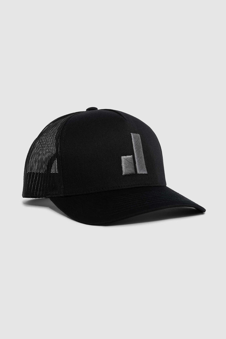 black Malibu trucker hat