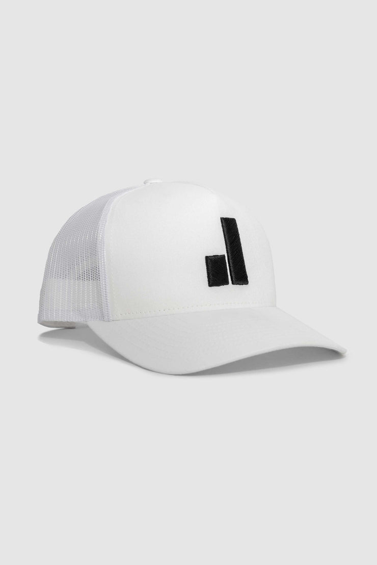 white Malibu trucker hat